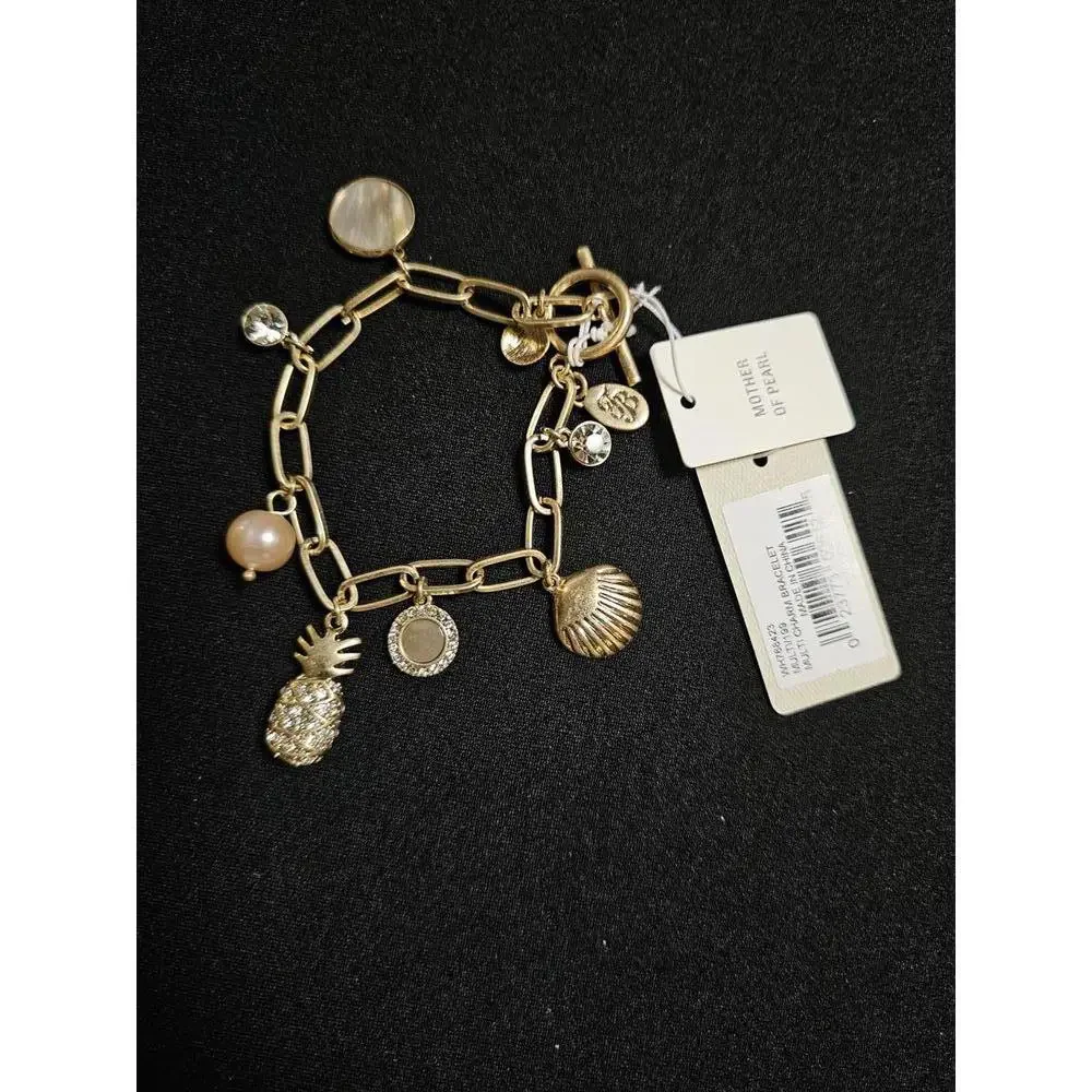 Tommy Bahama Gold Tone Charm Bracelet with Pineapple & Shells - Picture 5 of 6